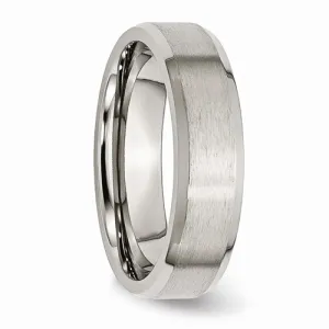 Ladies Titanium Beveled Edge Band
