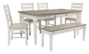 Skempton Dining Table with Bench and 4 Chairs