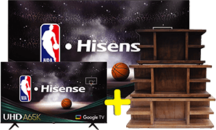 70" Hisense TV + 43" <br>Hisense TV + TV Stand