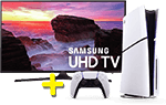 65" Samsung TV + <br>Playstation 5 Console