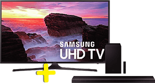 65" Samsung TV + <br>Sound Bar