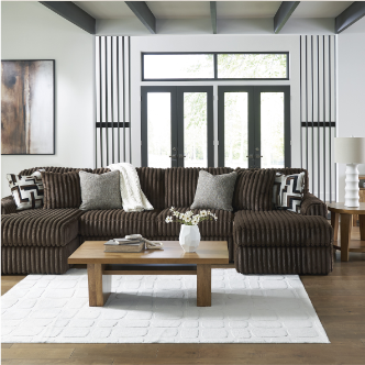 Midnight Madness Chocolate Sectional w/Dual Chaise